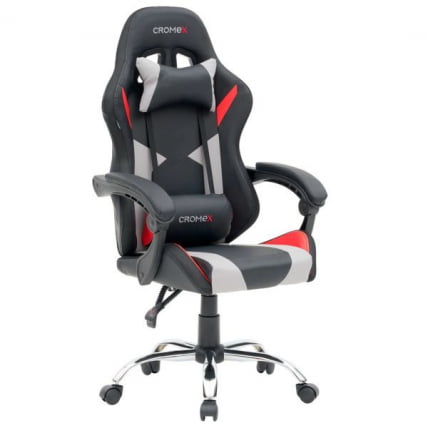 Кресло компьютерное CROMEX (КРОМЕКС) Quantum GM-155 RGB экокожа черное/красное/серое_6