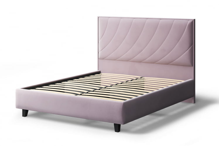 Кровать СОФИЯ 2000*1200мм (на опорах), велюр NEO 15 (лиловый), (б/основания, б/матраса)_1
