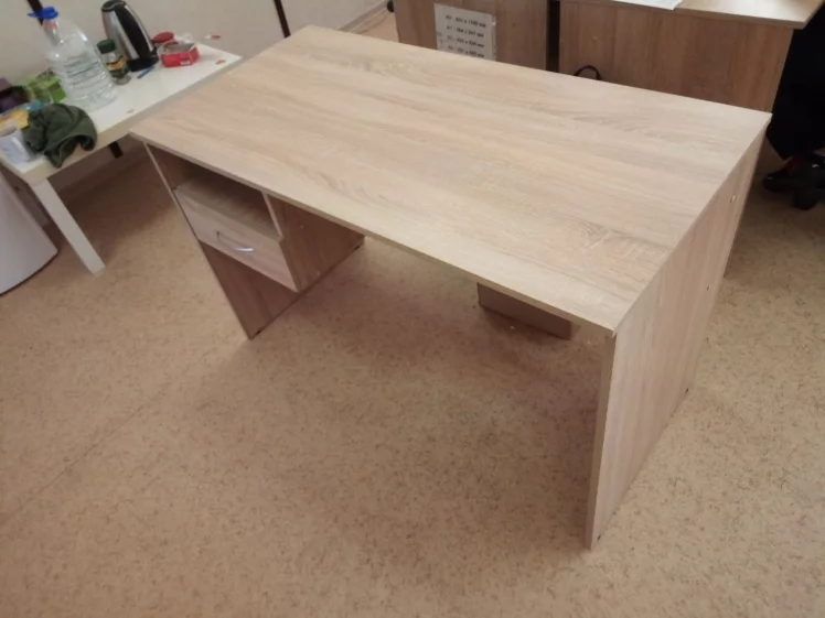 Стол письменный (S-1200) L с левой подвесной тумбой Дуб Сонома Светлый_1