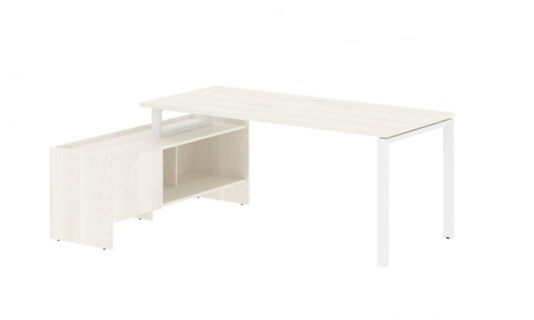 Стол с тумбой EDIS EUCT 19814 Ясень Траун Белый_0