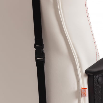 Кресло DRIVER (22) кож/зам/ткань, белый/красный, 36-01/TW-08_12