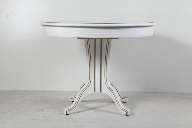 Стол обеденный Орион-5 (d1000) тон 1 с золотой патиной_1