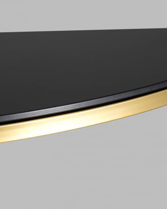 Консоль полукруглая АЛЬБА 115x30 Золото (стекло черное)_5