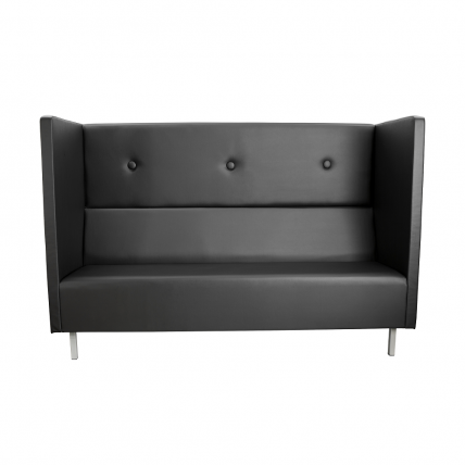 Диван офисный тройной Скайнет модуль В с высокой спинкой черный Ecotex 3001_1