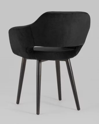 Стул с подлокотниками Саймон велюр Черный_5