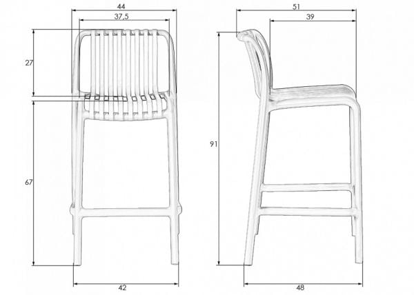 Стул полубарный ДОБРИН CХЛОЕ (белый) 4 шт / DOBRIN CHLOE_10