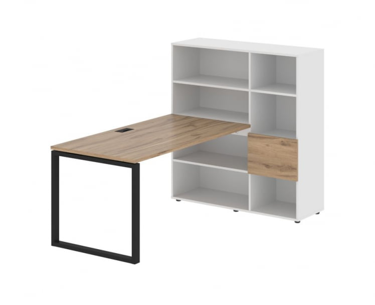 Рабочая станция EDIS EQRST 1215 Дуб Денвер светлый Черный Белый_0