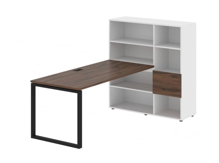 Рабочая станция EDIS EQRST 1217 Дуб Денвер темный Черный Белый_0