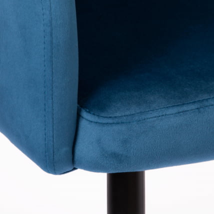 Кресло LA FONTAIN (mod. 004) вельвет/металл, 60 х 57 х 84 см , синий (HLR 63)/черный_7