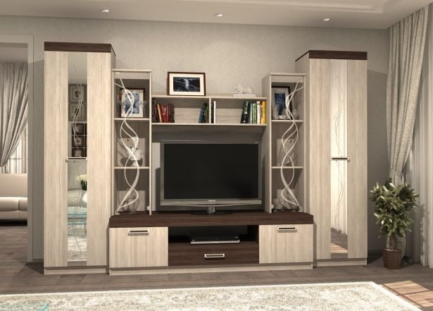 Гостиная Атлантида-2 Венге-дуб Белфорд_0