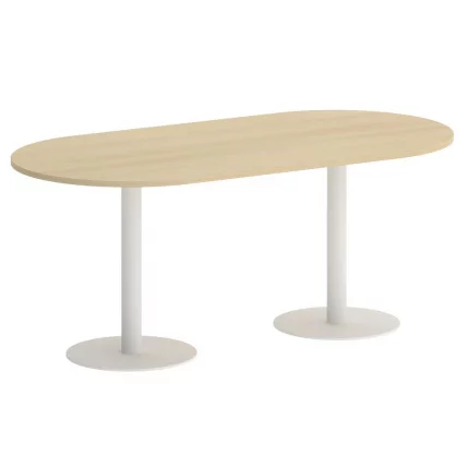 Стол овальный HOME OFFICE VR.SP-5-180.1 Акация Лорка/Белый металл_0