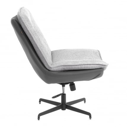 Кресло лаунж Cosmo велюр/букле (HYP)/экокожа, светло-серый/графит_1