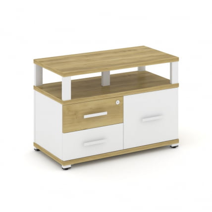 Тумба приставная сервисная с надставкой широкой CONCEPT CN.TSR-003 B/W Дуб Винченцо Белый бриллиант Белый_0