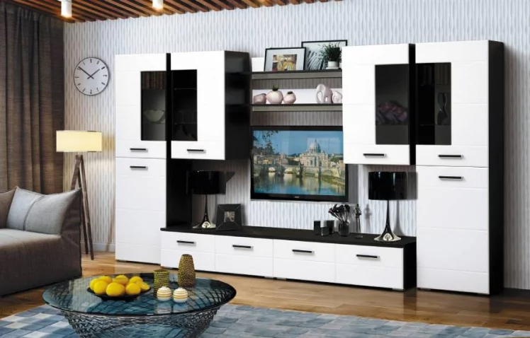 Набор мебели для гостиной Грация 1.2 МДФ глянец Венге/Белый_0