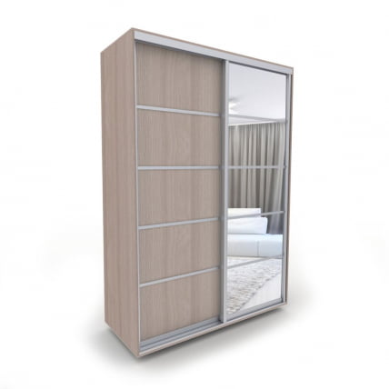 Шкаф-купе 2-х дверный Акцент-Квадро Д 1000х600  Шимо светлый/хром_0