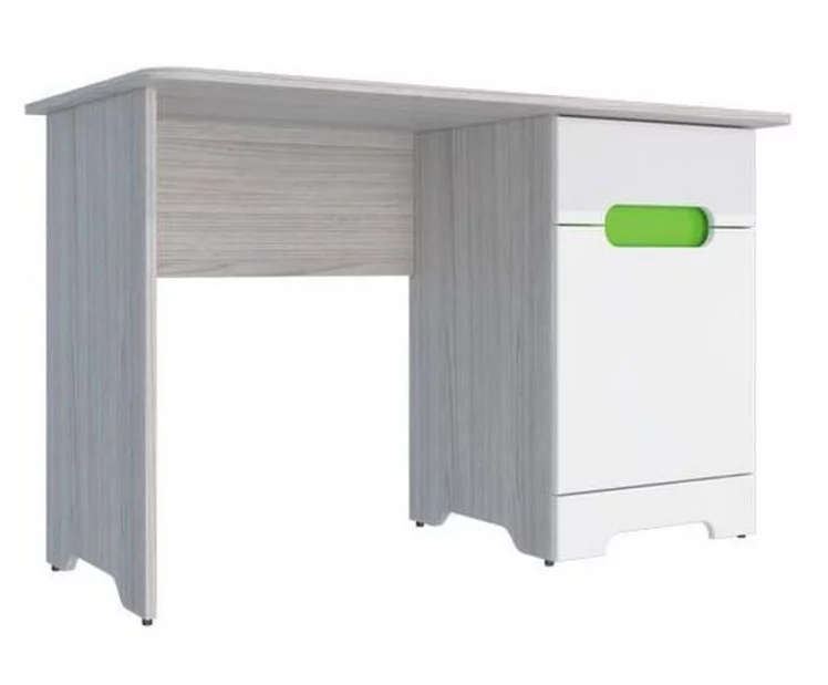 Стол Палермо-3 Юниор Белый глянец Ясень шимо светлый Зеленый_0