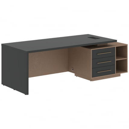 Стол руководителя правый VELION VCT 2390 R Яшма черный Кобра_0