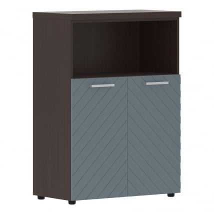 Шкаф с глухими малыми дверьми и топом Torr LUX TLMC 85.3 Венге Магия Серо-голубой_0