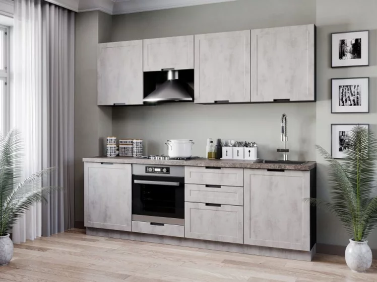 Тумба кухонная 600 с 3 ящиками (4) Джамис ЛД 296.140.000.051 Черный Белый камень_2