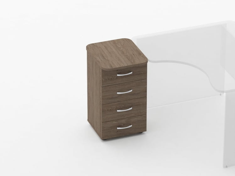 Тумба приставная на 4 ящика Glassy 3.10.11 Дуб Верцаска_0