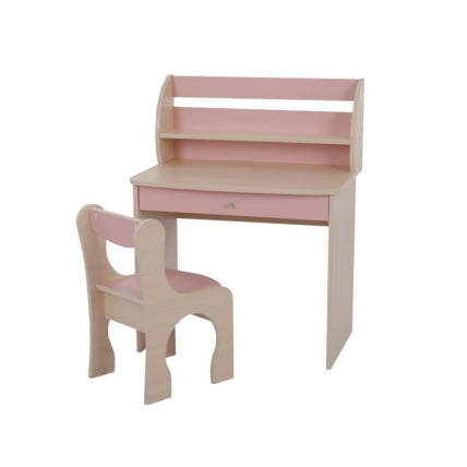 Столик и стульчик Морячок Дуб млечный / Розовый_0