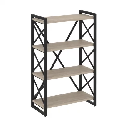 Стеллаж на регулируемых опорах - 4 полки LOFT VR.L-MST.O-4.8 Металл черный Дуб Аттик_0