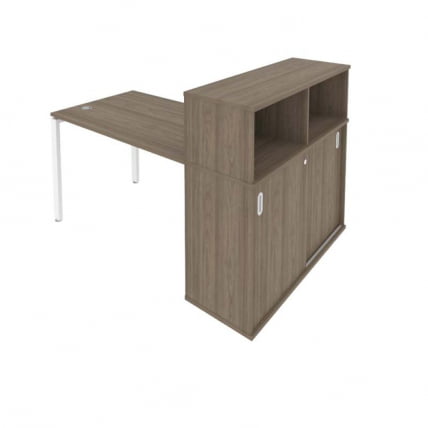 Рабочая станция с опорным шкафом-купе Metal System Б.РС-СШК-3.2 Вяз/Белый_0