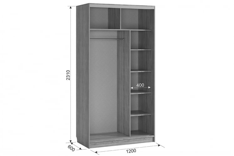 Шкаф-купе Рио 9-600 Энерджи SK-04R29 дуб млечный_1