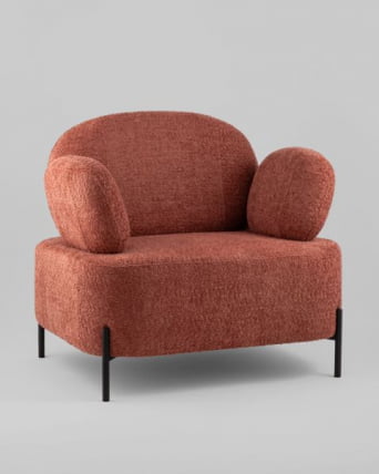 Кресло Кэнди ткань с подлокотниками букле коралловый_0