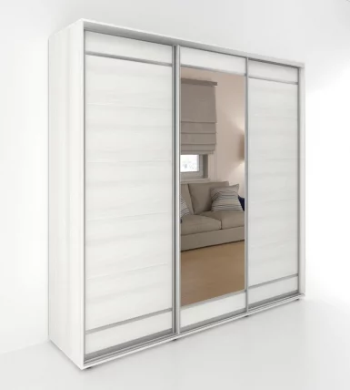 Шкаф-купе 3-х дверный Акцент-Лайт Д3 2400х600 Выбеленное дерево_0