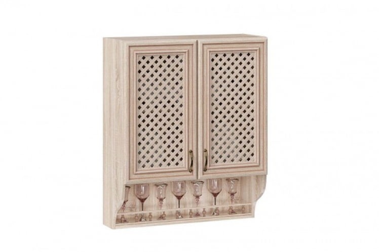 Шкаф кухонный 800 с открытой полкой с решеткой Кантри ЛД 235.293.000 Сономе эйч светлая_0