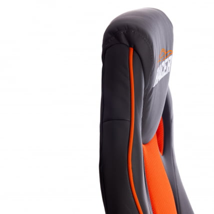 Кресло RACER кож/зам/ткань, металлик/оранжевый, 36/07_11