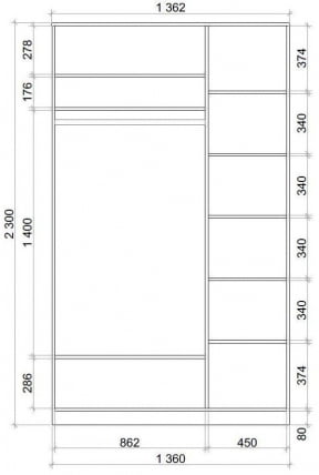 Шкаф-купе Хит-23-14-77 Орхидея Ясень шимо светлый_2