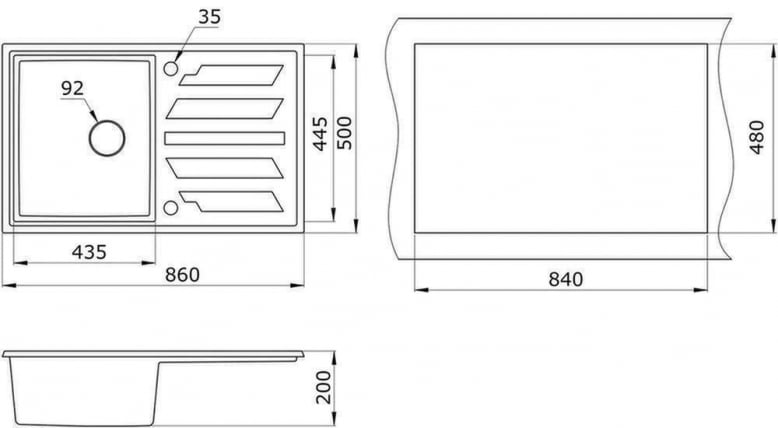 Кухонная мойка GRANULA 8601 Шварц_2