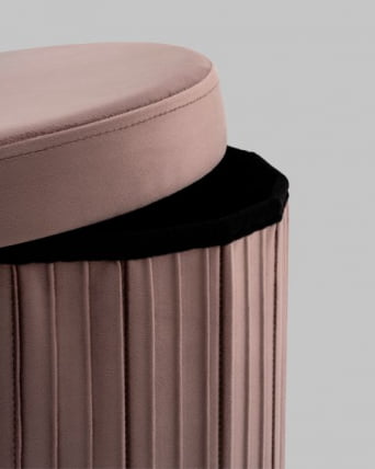 Пуф складной с ящиком Store Round пыльно-розовый_4