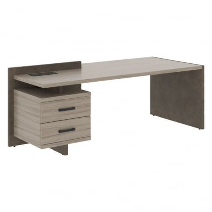 Стол руководителя левый WOOD&STONE СФ-531301 Дрифтвуд Бетон Чикаго темный_0