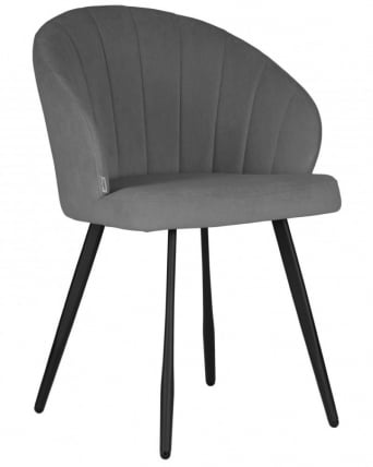 Стул обеденный DOBRIN NAOMI (ЭМАЛЬ ЧЕРНЫЙ МУАР велюр Catania Stone)_0