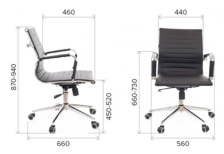 Кресло для персонала Leo T экокожа Серый_3