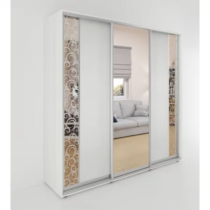 Шкаф-купе 3-х дверный Акцент-Вера ДС 2400х600 Выбеленное дерево_0