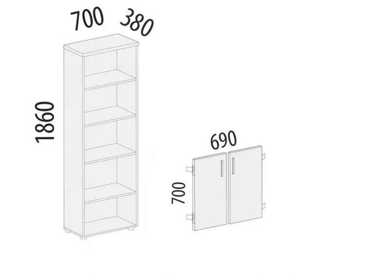 Стеллаж закрытый Рубин 41 132_5