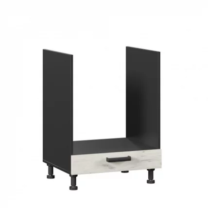 Тумба кухонная 600 для встраиваемой техники Винченца ЛД 234.250.000.061 Черный Дуб Крафт белый_0