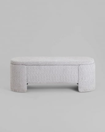 Банкетка Taks с местом для хранения букле светло-серый_1