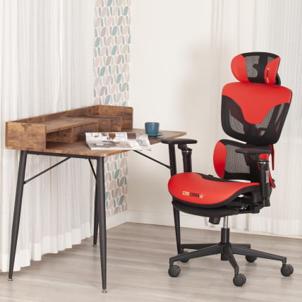 Кресло KingCobra иск. кожа / сетка, черный / красный_23