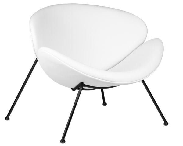 Кресло дизайнерское DOBRIN EMILY (белый винил YP17, черное основание) 2 шт_1