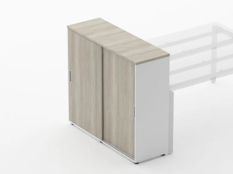 Тумба-купе высокая для рабочего модуля Deka 9.03.125 Дуб Сантана светлый/Белый_2