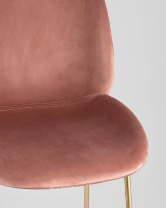 Стул барный Beetle Lite PU со спинкой Пудровый_7