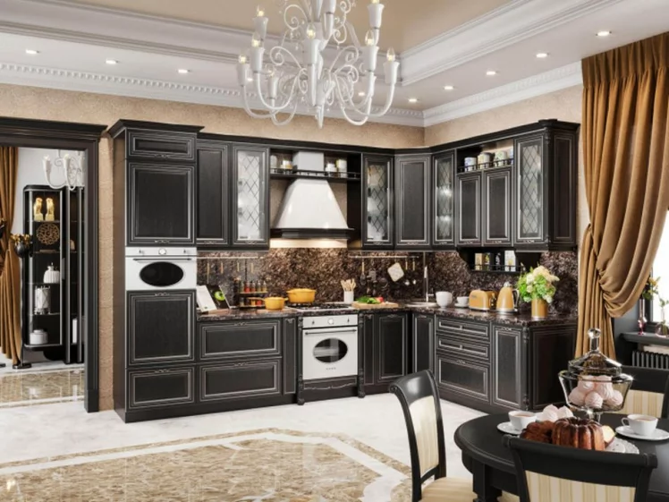 Шкаф для посуды 600 Тип 2 под духовку Италия ЛД 275.296.000 Черный Дуб темный_1