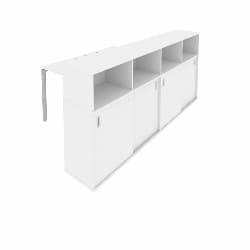 Рабочая станция с опорным шкафом-купе Metal System Б.РС-СШК-4.1 Белый/Серый_0