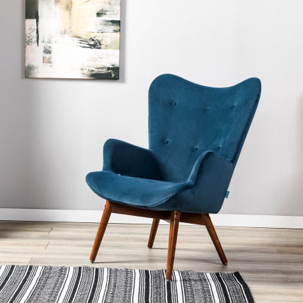 Кресло Хайбэк синий/т.орех_11