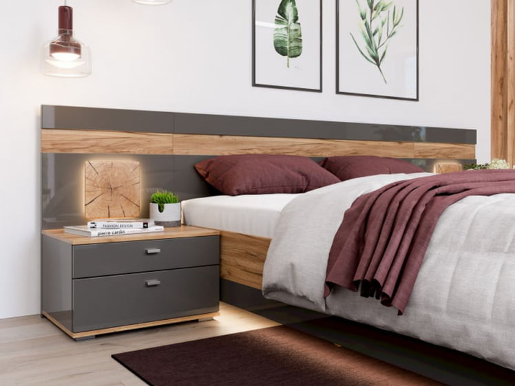 Тумба прикроватная Фиджи ЛД 659.060.000 Дуб Золотой Антрацит_5